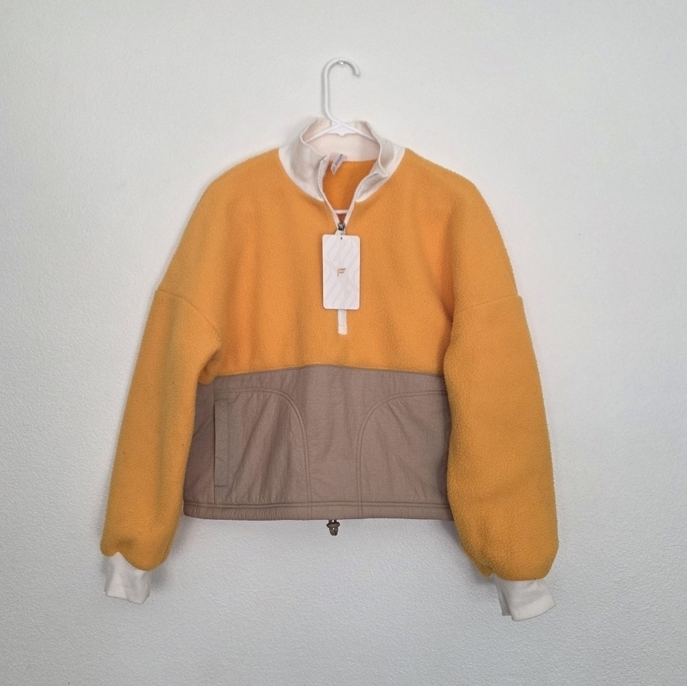 Fabletics Mallory Vibrant Yellow Fleece Pullover Size Medium